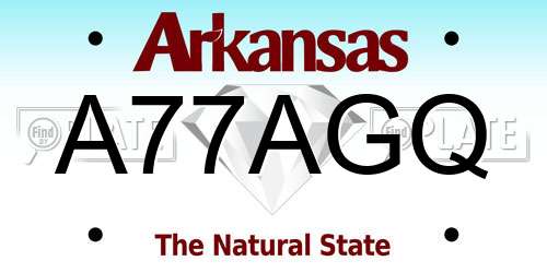 A77AGQ Arkansas License Plate