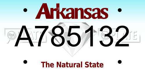 A785132 Arkansas License Plate
