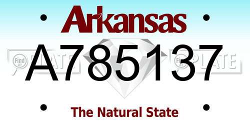 A785137 Arkansas License Plate