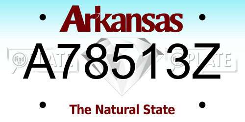 A78513Z Arkansas License Plate