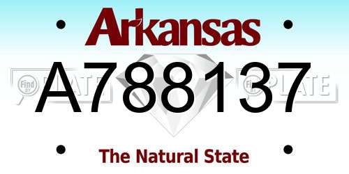 A788137 Arkansas License Plate