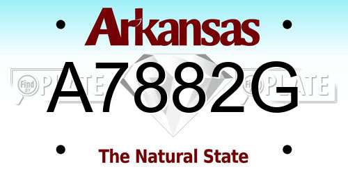 A7882G Arkansas License Plate