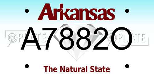 A7882O Arkansas License Plate