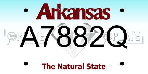 A7882Q Arkansas License Plate