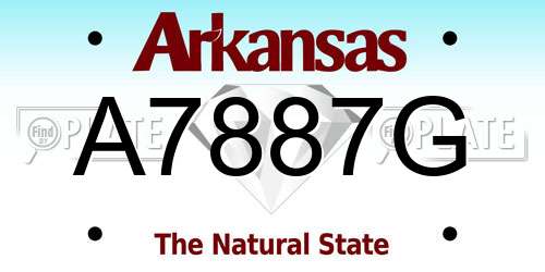 A7887G Arkansas License Plate