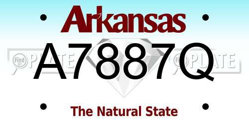 A7887Q Arkansas License Plate