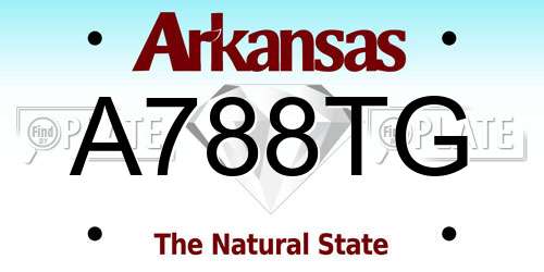 A788TG Arkansas License Plate