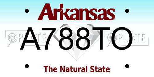 A788TO Arkansas License Plate