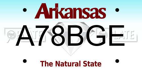 A78BGE Arkansas License Plate