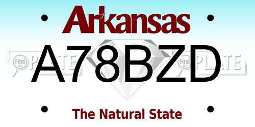 A78BZD Arkansas License Plate
