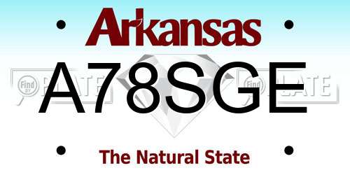A78SGE Arkansas License Plate