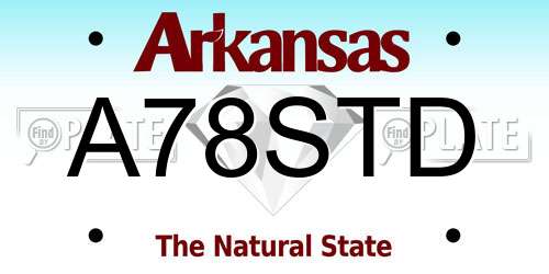 A78STD Arkansas License Plate