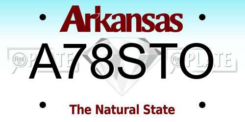 A78STO Arkansas License Plate