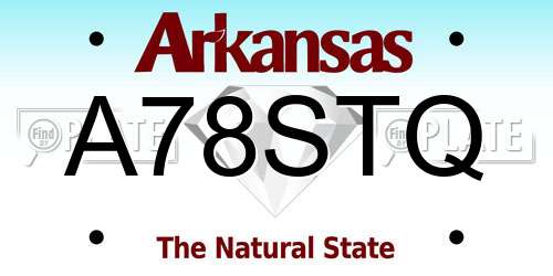 A78STQ Arkansas License Plate