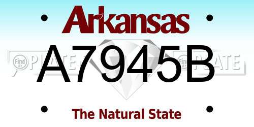 A7945B Arkansas License Plate