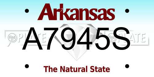 A7945S Arkansas License Plate