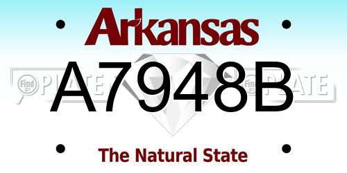 A7948B Arkansas License Plate