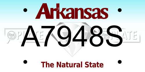 A7948S Arkansas License Plate