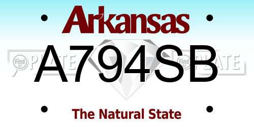 A794SB Arkansas License Plate