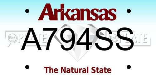 A794SS Arkansas License Plate