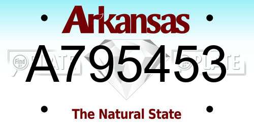 A795453 Arkansas License Plate