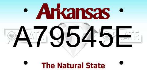 A79545E Arkansas License Plate