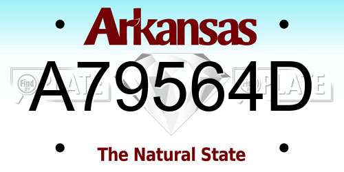 A79564D Arkansas License Plate