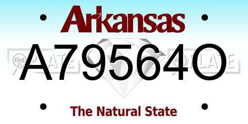 A79564O Arkansas License Plate