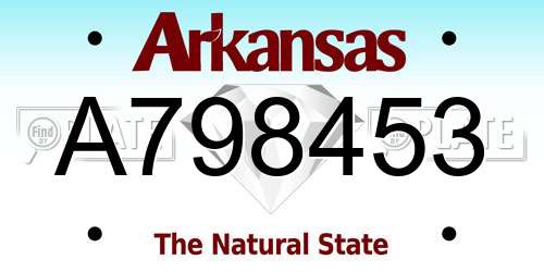 A798453 Arkansas License Plate