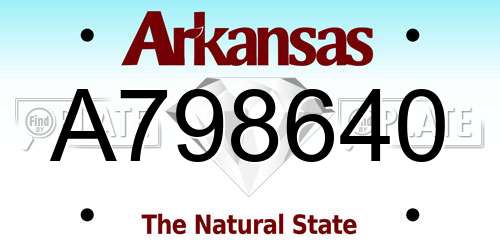 A798640 Arkansas License Plate