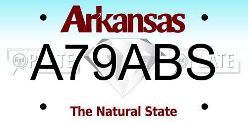A79ABS Arkansas License Plate