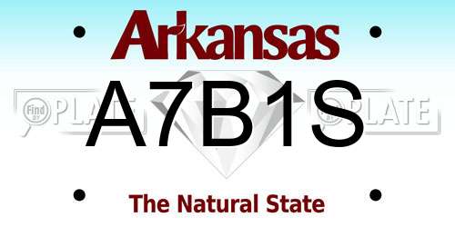 A7B1S Arkansas License Plate