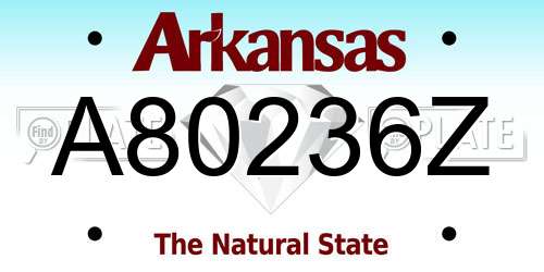 A80236Z Arkansas License Plate