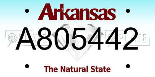 A805442 Arkansas License Plate