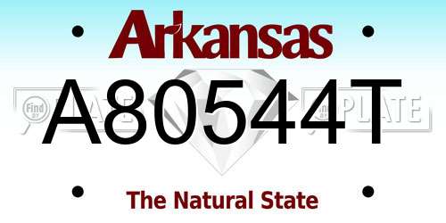 A80544T Arkansas License Plate