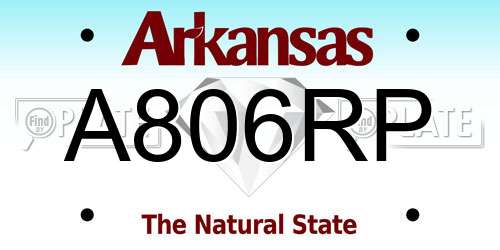 A806RP Arkansas License Plate