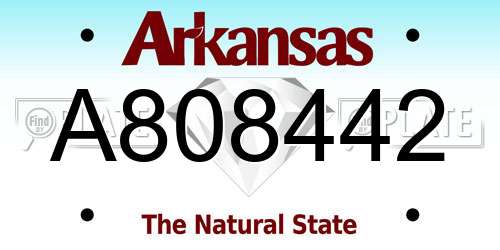 A808442 Arkansas License Plate