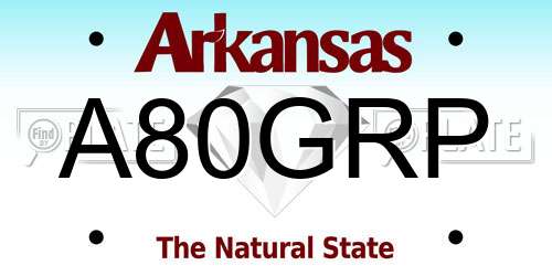 A80GRP Arkansas License Plate