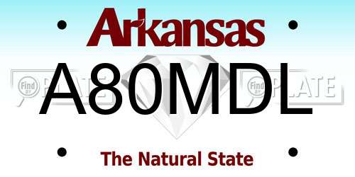 A80MDL Arkansas License Plate