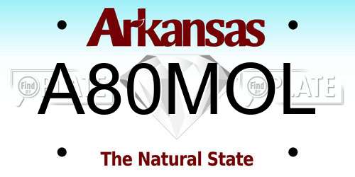 A80MOL Arkansas License Plate
