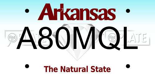 A80MQL Arkansas License Plate
