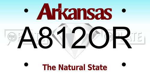 A812OR Arkansas License Plate