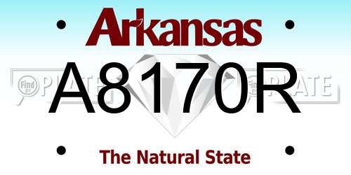 A8170R Arkansas License Plate