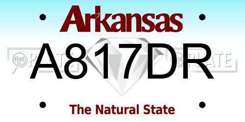 A817DR Arkansas License Plate