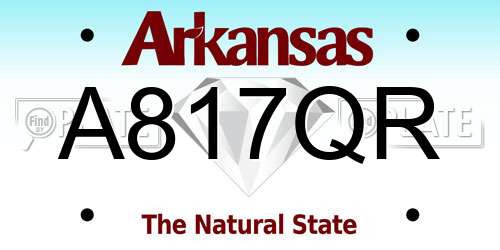 A817QR Arkansas License Plate
