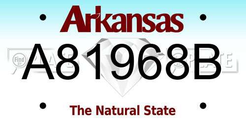 A81968B Arkansas License Plate