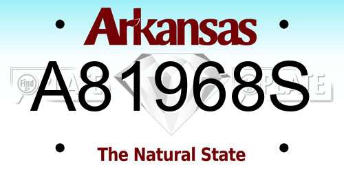A81968S Arkansas License Plate