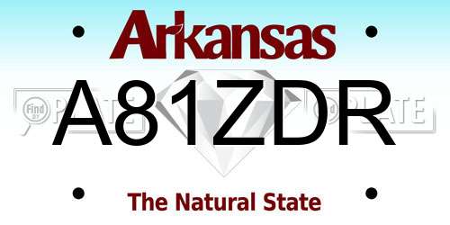 A81ZDR Arkansas License Plate