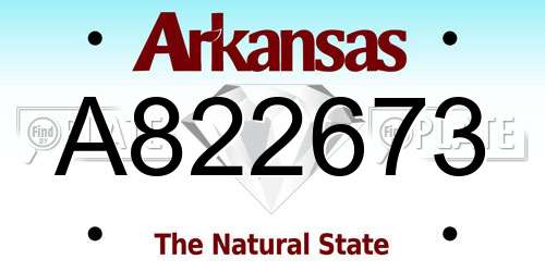 A822673 Arkansas License Plate