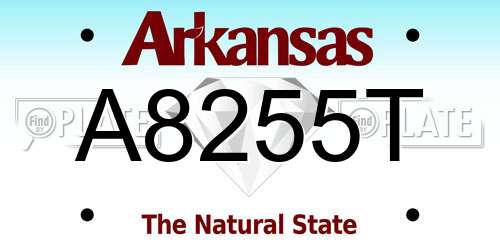 A8255T Arkansas License Plate